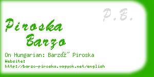 piroska barzo business card